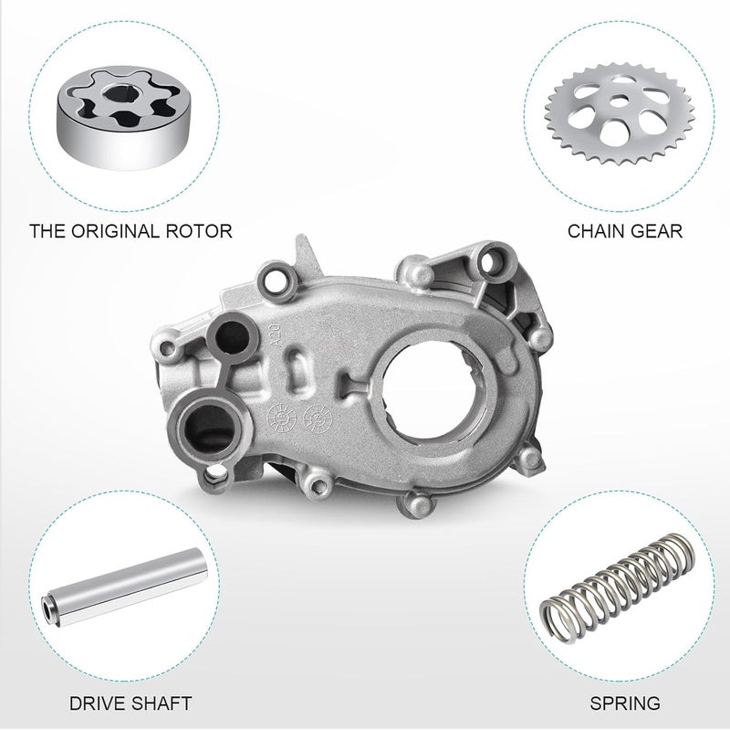 Dexepe Oil Pump,M353 Oil Pump Compatible with Chevy GMC Buick Enclave Cadillac Impala Traverse Saturn Saab 2.8L 3.0L 3.6L V6 DOHC 24 Replace # 12640448 224-43667 - Image 5